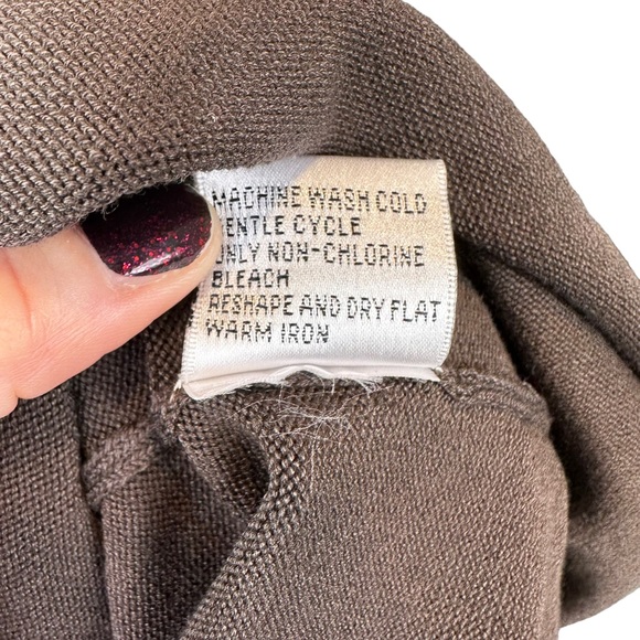 Talbots Mercerized Cotton Stretch Tank Top Womens Blouse Sleeveless Brown Large - Picture 8 of 10